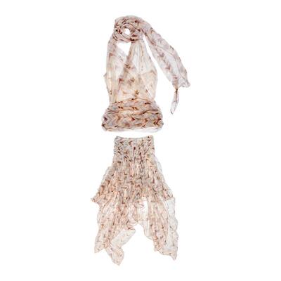 CELLO SONATA 夏季新款棕色系波纹印花套装女小众时尚套装