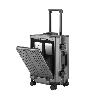 行李箱20寸登机箱24寸PC拉杆箱前开口多功能旅行箱包皮箱密码箱