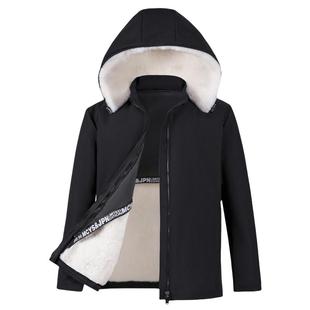 羊皮袄男皮毛一体外套冬季中老年真皮上衣羊毛内胆加厚防寒棉袄