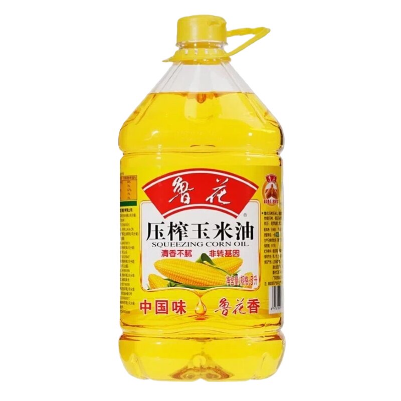 【4件97折】鲁花压榨玉米油5L桶装 家用食用油玉米胚芽营养丰富