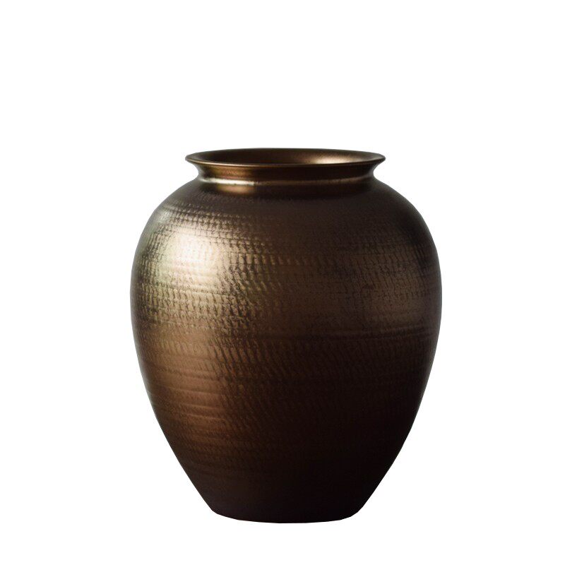 金色中式陶瓷景德镇桌面花瓶花器