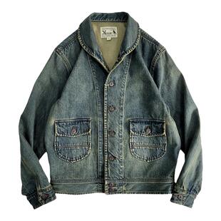 西里布经典青果领牛仔夹克衫工装外套拔染水洗做旧非Scarti Lab