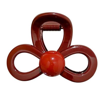 安可拉红蝴蝶结抓夹女高级感发夹