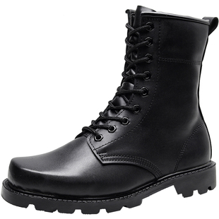 马丁靴男高帮战靴秋冬季加绒加厚工装靴保安鞋户外防水皮靴工作靴