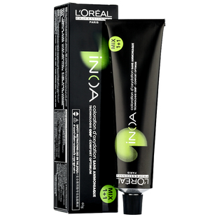 欧莱雅pro伊诺雅染发剂膏冷棕色黑茶色自己在家染发盖白发无氨染