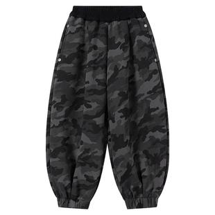 小象汉姆童装男童加绒裤子儿童迷彩裤冬装保暖裤子2026新款中大童