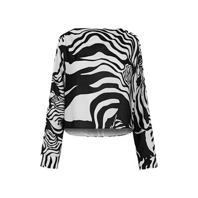 s.deer时尚圆领斑马纹长衬衫