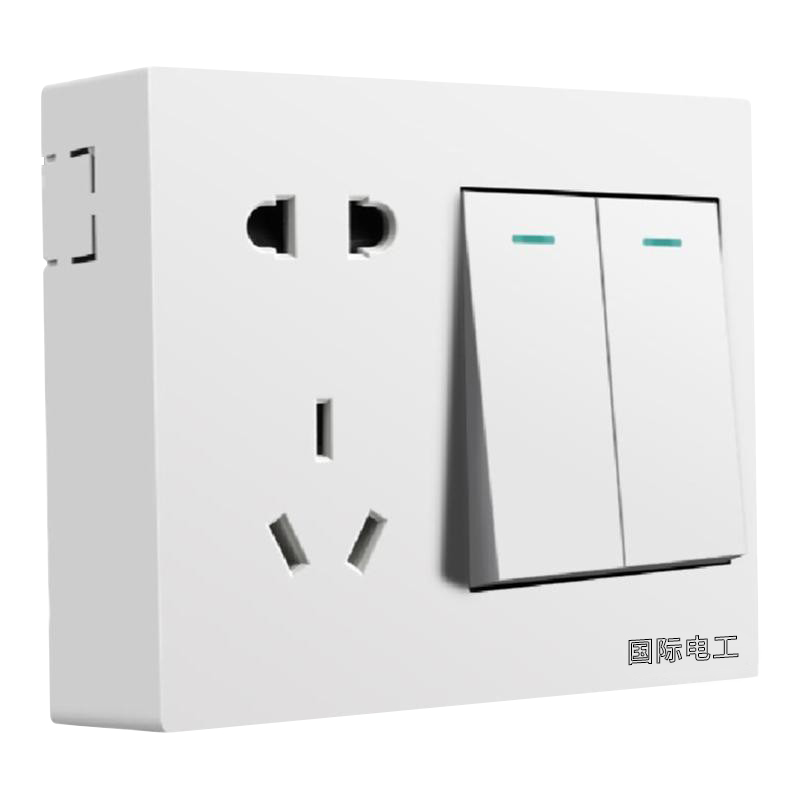 国际电工86型面板明装双开双控带