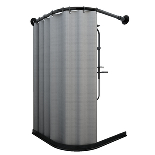 浴室防水浴帘套装免打孔隔断磁吸L型弧形洗澡淋浴卫生间干湿分离