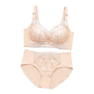 白肤色内衣女小胸聚拢无钢圈收副乳性感透气厚薄款文胸罩套装上托