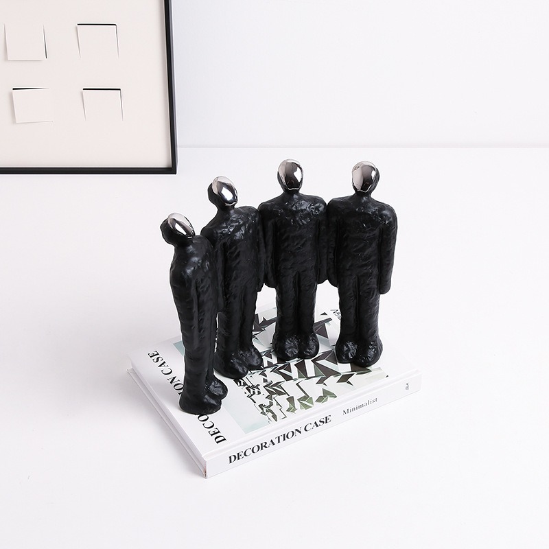 现代轻奢抽象人物陶瓷仰望摆件客厅电视柜办公室桌面创意家居饰品