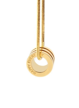 潮男金色字母钛钢女生日韩吊坠