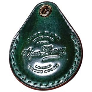 手工马臀皮IC门禁卡套小区电梯钥匙水滴形真皮迷你保护套钥匙扣