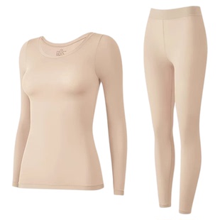 UFEEL肉色美肤衣秋冬秋裤保暖内衣女套装秋冬玻尿酸恒温基底衣038