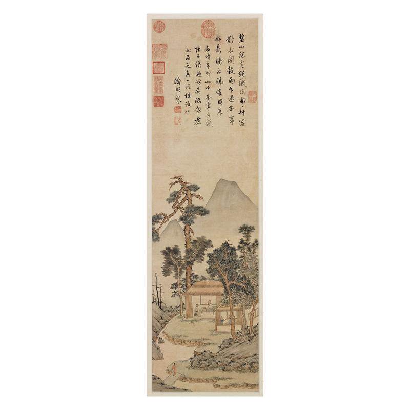 文征明《品茶图》立轴挂画装饰画