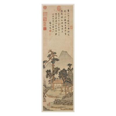 文征明《品茶图》立轴挂画装饰画