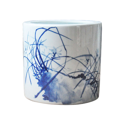 景德镇手绘超大书画缸兰花笔筒