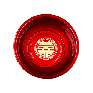 结婚喜盆女方陪嫁红盆婚庆用品大全娘家洗脸不锈钢盆一对备婚嫁妆