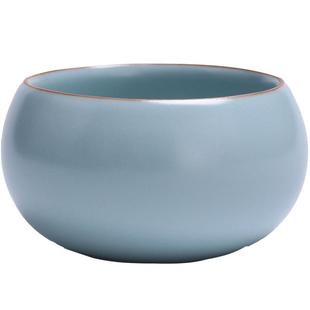 寻汝陈全贵大师汝窑主人杯禅定杯天青色高档开片陶瓷功夫茶杯茶具