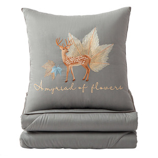 办公室纯棉抱枕被子两用午睡全棉汽车载靠垫枕头二合一春夏空调被