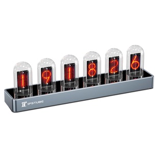 IPS拟辉光管时钟电脑房装饰桌搭RGB电竞桌面摆件数字台钟男友礼物