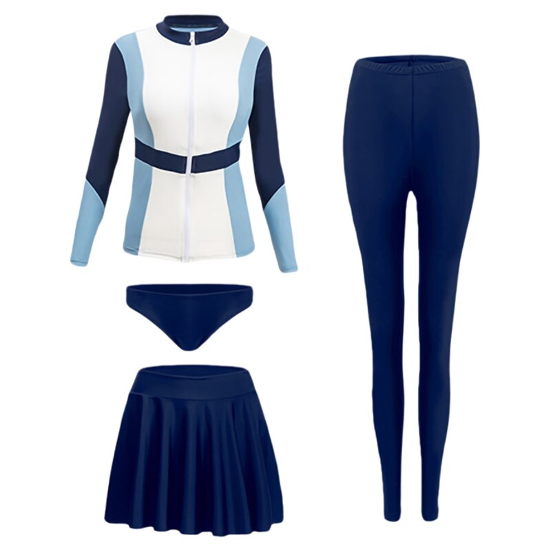 韩国潜水服女分体长袖水母衣防晒浮潜服冲浪服长裤速干温泉游泳衣