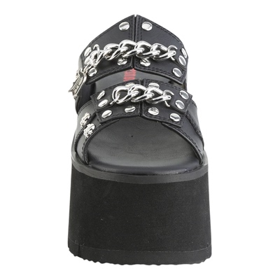 美国Demonia 暗黑哥特 ASHES-08 厚底双带金属装饰滑沙凉鞋