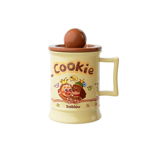 bablov原创陶瓷杯女生可爱家用杯子带盖水杯高颜值生日礼物马克杯