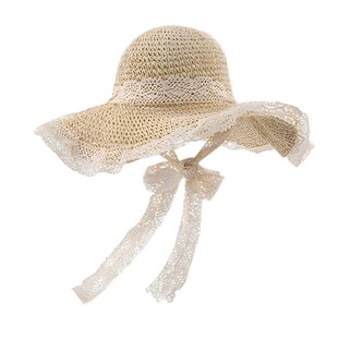 法式海边度假草帽镂空草编渔夫帽女夏出游沙滩太阳帽遮阳防晒帽子