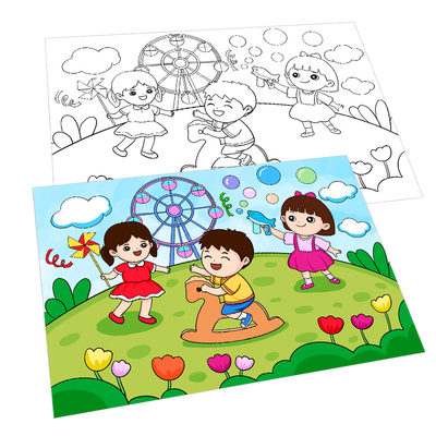 六一儿童节快乐主题儿童画线稿模板阳光下茁壮成长双减61童年A48K