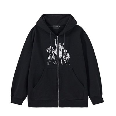 YUKAHOUSE卫衣外套黑灰色男女