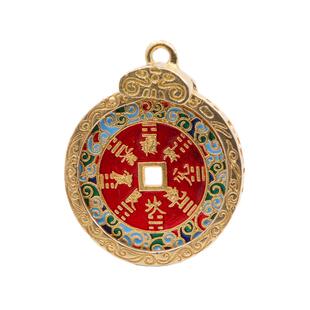 黄铜边框外壳27mm生肖纪念币龙年硬币保护壳钥匙扣挂件空托镶边套