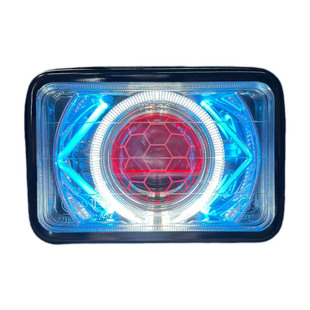 CG125大灯总成改装海5LED双光透镜氙气灯摩托车天使眼125方灯鱼嘴