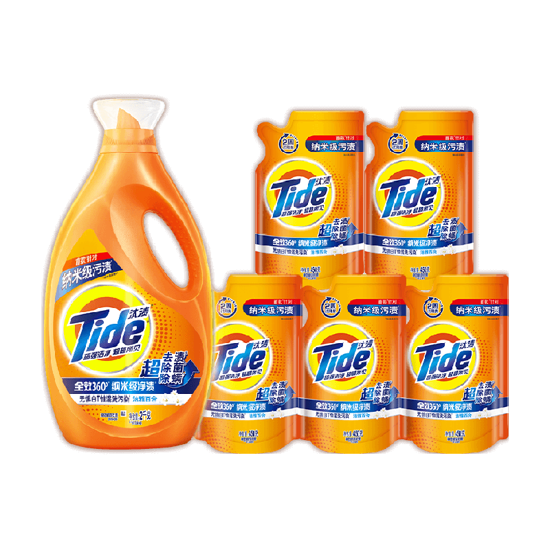 汰渍去渍洗衣液2kg+450gx5