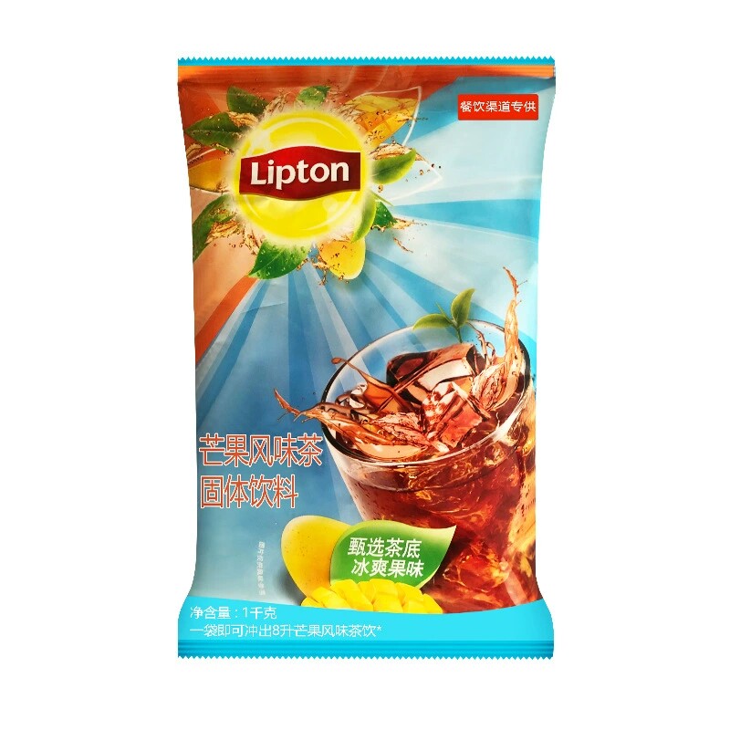 立顿芒果风味茶固体饮料1kg袋装 冰爽果味茶餐饮装