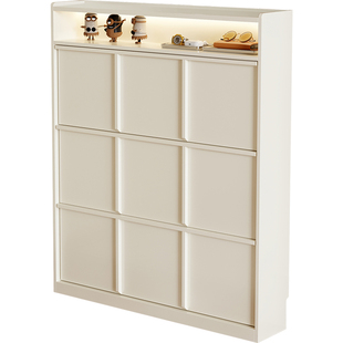 法式实木超薄翻斗鞋柜入户门小型极窄玄关柜家用门口高端设计师款