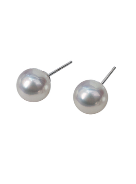 正圆极强光天然珍珠耳钉