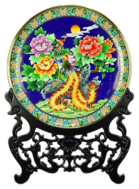 北京珐琅景泰蓝大盘子狮子滚绣球