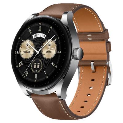 适用华为手表watchBuds表带GTRunner真皮头层牛皮腕带RUN/SGA-B19