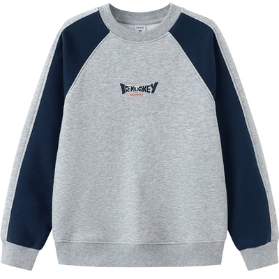 巴拉巴拉男童加绒卫衣中大童上衣秋冬款童装儿童打底衫宝宝圆领厚