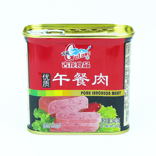 古龙优质午餐肉罐头340g整箱包装即食火锅肉牛肉午餐肉户外食品
