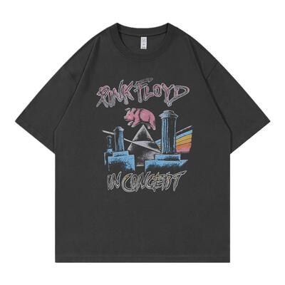 PinkFloyd落肩宽松摇滚短袖T恤