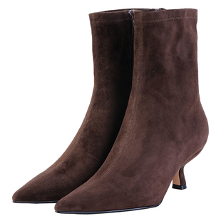 IORE理想矿石设计师原创2025早春新款极简利落线条尖头小猫跟短靴