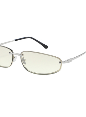 复古Y2K无框墨镜女高级感方圆脸显瘦防紫外线无边框太阳眼镜潮酷