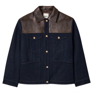 季末6折SANDRO2025秋季新款女装都市游牧巴恩风棉质棉服牛仔外套