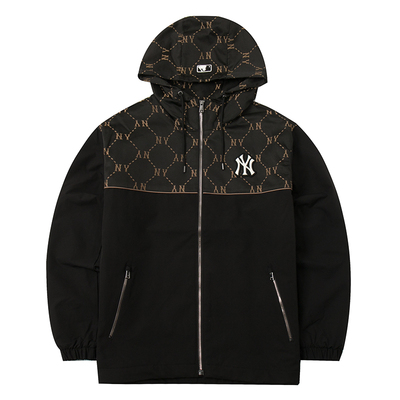 MLB官方NY梭织连帽夹克男女装冬季新款运动宽松加绒外套3AWJM0544