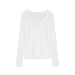alex stevens叠穿神器圆领白色打底衫女秋冬chic内搭长袖t恤上衣