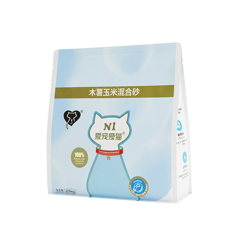 N1爱宠爱猫木薯玉米混合猫砂除臭不沾底木薯豆腐砂无尘2.5kg/包