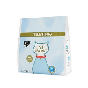 N1爱宠爱猫木薯玉米混合猫砂除臭不沾底木薯豆腐砂无尘2.5kg/包