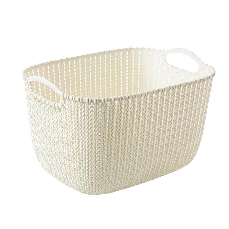 仿藤编桌面收纳篮家用玩具杂物